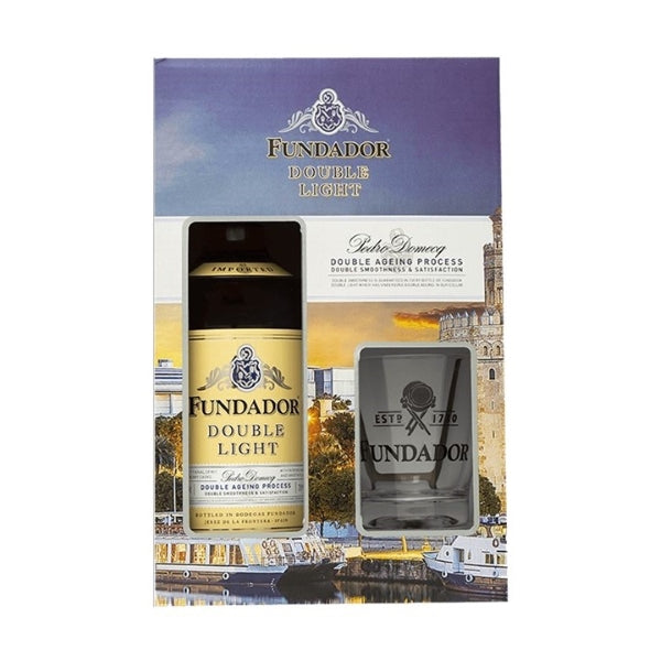 Fundador Brandy Double Light 1L + Free Glass