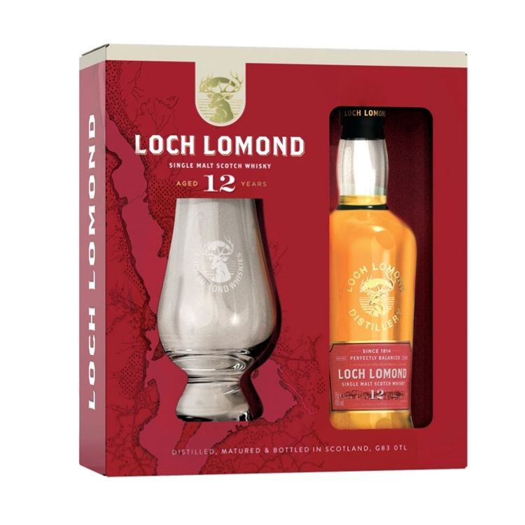 Loch Lomond 12YO Whisky Glass Gift Set 200ml