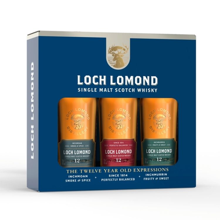 Loch Lomond 12YO Whisky Gift Set 200ml 3s