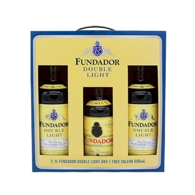 Fundador Brandy Light 1L 2s + 1 Double Light 500ml