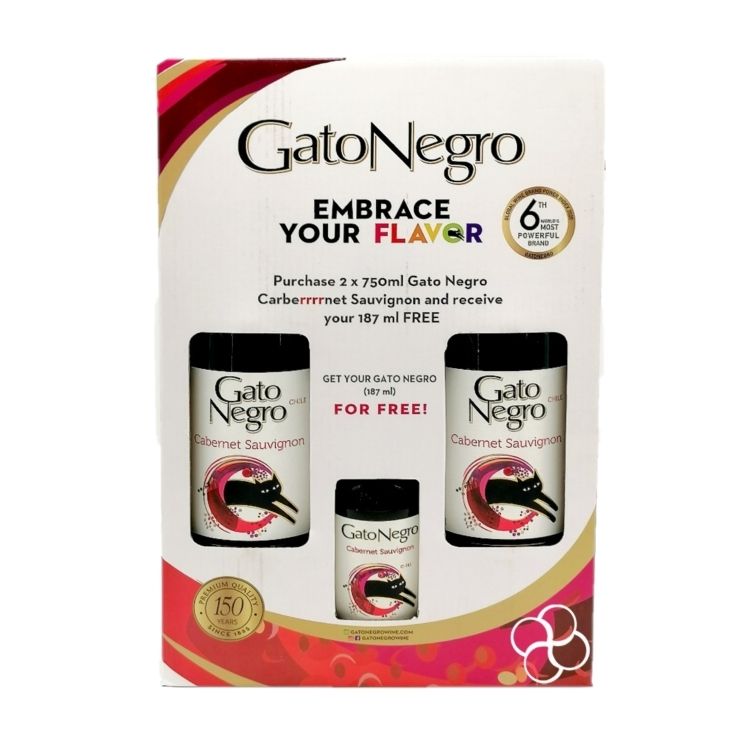 Gato Negro Cabernet Sauvignon 750ml 2s + Free Mini